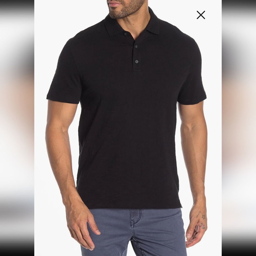 VINCE Black Polo Shirt 100% Cotton  Sz XXL Business Casual Golf Everyday Wear